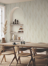 Graceful Willow Stone by York Wallcoverings Foil on Non Woven Botanical Wallpaper – York Wallcoverings GN2644