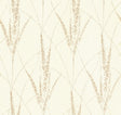 York Graceful Willow Cotton wallpaper with metallic grass motif on ivory