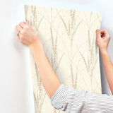 Graceful Willow Cotton by York Wallcoverings Foil on Non Woven Botanical Wallpaper – York Wallcoverings GN2645