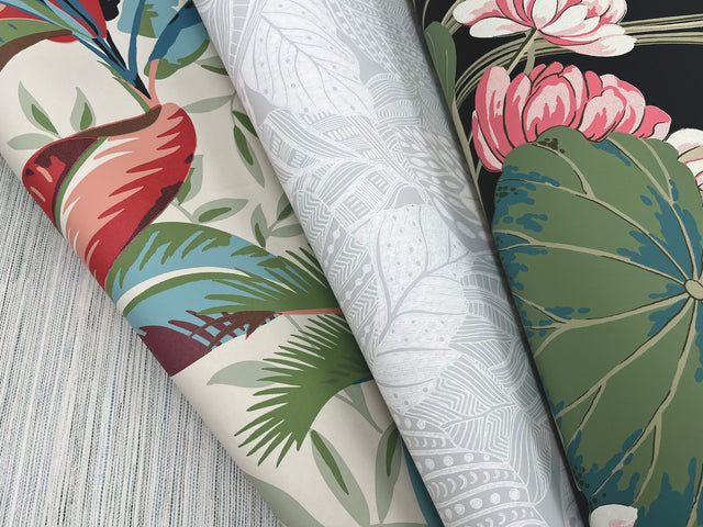 Summerhouse Savanna Multicolor Tropical Palm Leaf Prepasted Wallpaper - York GO8203