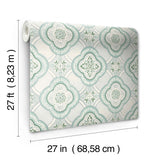 Garden Trellis Rain Geometric Prepasted Wallpaper - York GO8211