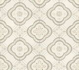 Garden Trellis Hazel Wallpaper with Geometric Botanical Tile Motif - York GO8212
