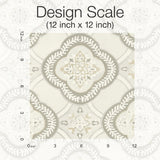 Garden Trellis Hazel Wallpaper with Geometric Botanical Tile Motif - York GO8212