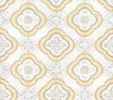 Garden Trellis Ochre Geometric Tile Wallpaper - York GO8215