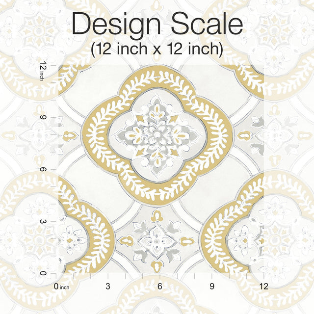 Garden Trellis Ochre Geometric Tile Wallpaper - York GO8215