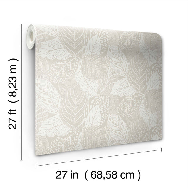 Vinca White Metallic Botanical Non Woven Wallpaper  Drop Match, 25.25-in Repeat, Paste-the-Wall - York GO8222