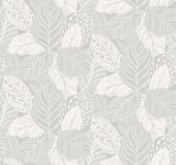 Vinca Grey Botanical Matte Non Woven Wallpaper - York GO8223