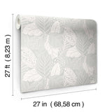 Vinca Grey Botanical Matte Non Woven Wallpaper - York GO8223