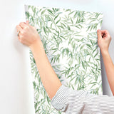 Willow Grove Forest Green Botanical Wallpaper with Sure Strip Prepasted Material - York GO8241