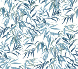 Willow Grove Sky Blue Wallpaper with Botanical Willow Leaf Pattern - York GO8242