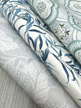 Willow Grove Sky Blue Wallpaper with Botanical Willow Leaf Pattern - York GO8242