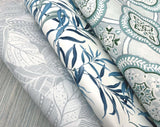 Willow Grove Sky Blue Wallpaper with Botanical Willow Leaf Pattern - York GO8242