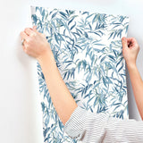 Willow Grove Sky Blue Wallpaper with Botanical Willow Leaf Pattern - York GO8242