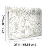 Willow Grove Sand Wallpaper with Botanical Willow Leaf Pattern - York GO8243