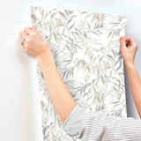 Willow Grove Sand Wallpaper with Botanical Willow Leaf Pattern - York GO8243