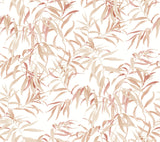 Willow Grove Clay Wallpaper with Botanical Willow Leaf Pattern Prepasted Sure Strip - York GO8244