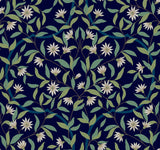 Jasmine Blue Metallic Floral Sure Strip Prepasted Wallpaper - York GO8251