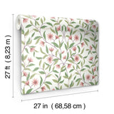 Jasmine Coral Wallpaper with Floral Vines Pattern - York GO8252