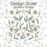 Jasmine Eucalyptus Floral Prepasted Wallpaper in Green and Beige - York GO8253