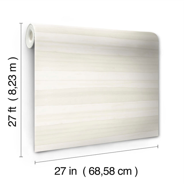 Pandora Leaf White & Off White Striped Wallpaper - York GO8262