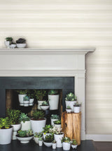 Pandora Leaf White & Off White Striped Wallpaper - York GO8262