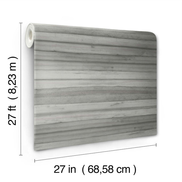 Pandora Leaf Grey Wallpaper with Striped Palm Leaf Motif - York GO8264