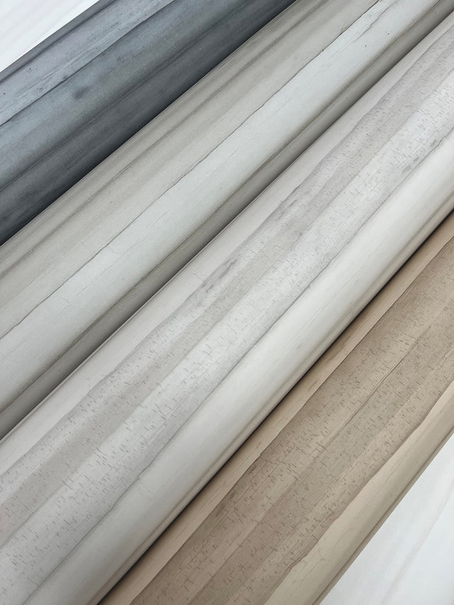 Pandora Leaf Birch Beige Wallpaper with Horizontal Wood-Look Stripes - York GO8265