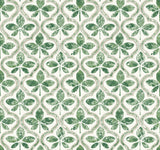 Sevilla Clover Geometric Ogee Leaf Prepasted Wallpaper - York GO8274