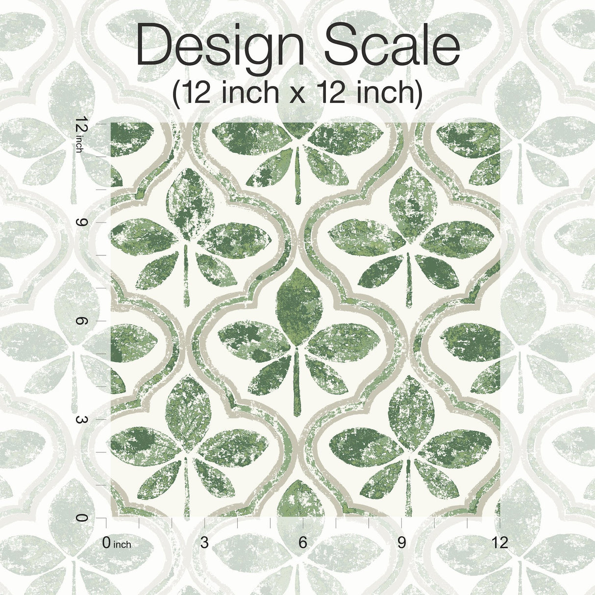 Sevilla Clover Geometric Ogee Leaf Prepasted Wallpaper - York GO8274