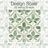 Sevilla Clover Geometric Ogee Leaf Prepasted Wallpaper - York GO8274