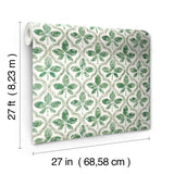 Sevilla Clover Geometric Ogee Leaf Prepasted Wallpaper - York GO8274