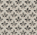 Sevilla Onyx Geometric Ogee Leaf Prepasted Wallpaper - York GO8275