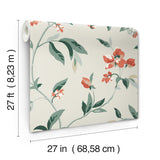 Springtime Beige & Orange Wallpaper with Floral Bees & Butterflies Motif - York GO8284