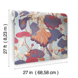 Lotus Pond Purple & Pink Wallpaper with Botanical Lotus Motif, Sure Strip Prepasted - York GO8291