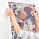Lotus Pond Purple & Pink Wallpaper with Botanical Lotus Motif, Sure Strip Prepasted - York GO8291