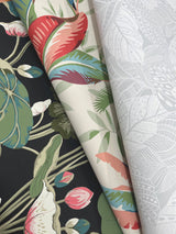 Lotus Pond Black & Pink Wallpaper with Botanical Lotus and Lily Pads Pattern - York GO8292