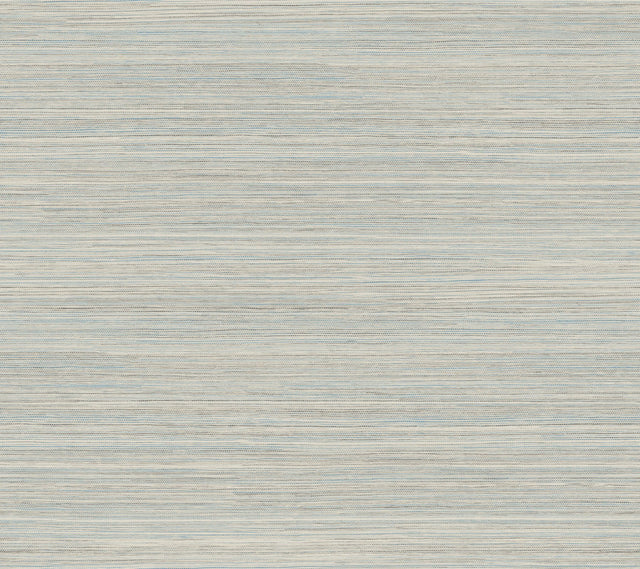 Fountain Grass Blue Faux Grasscloth Prepasted Wallpaper - York GO8302