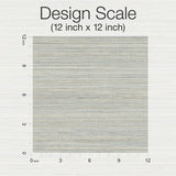 Fountain Grass Blue Faux Grasscloth Prepasted Wallpaper - York GO8302