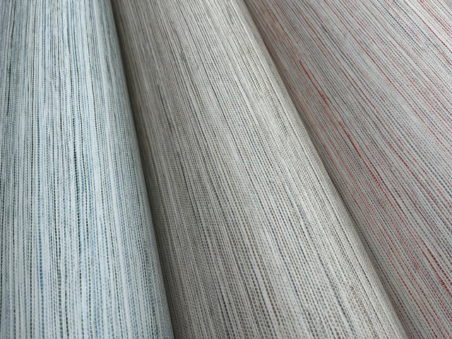 Fountain Grass Blue Faux Grasscloth Prepasted Wallpaper - York GO8302