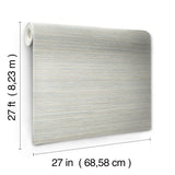 Fountain Grass Blue Faux Grasscloth Prepasted Wallpaper - York GO8302