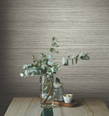 Fountain Grass Onyx Wallpaper with Faux Grasscloth Texture - York GO8304