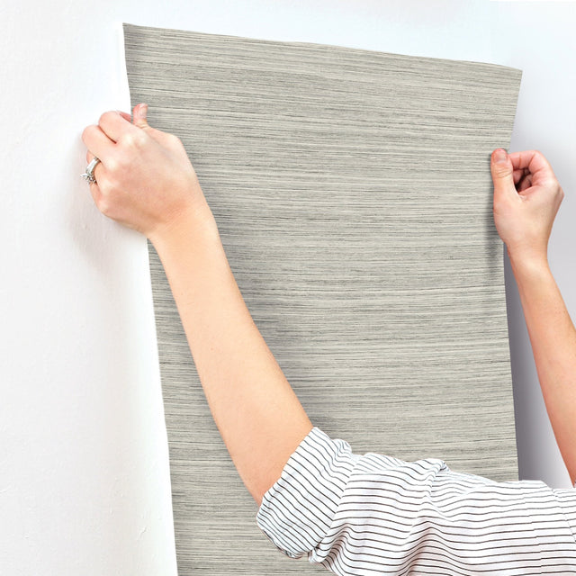 Fountain Grass Onyx Wallpaper with Faux Grasscloth Texture - York GO8304