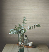 Fountain Grass Camel Wallpaper with Faux Grasscloth Texture - York GO8305
