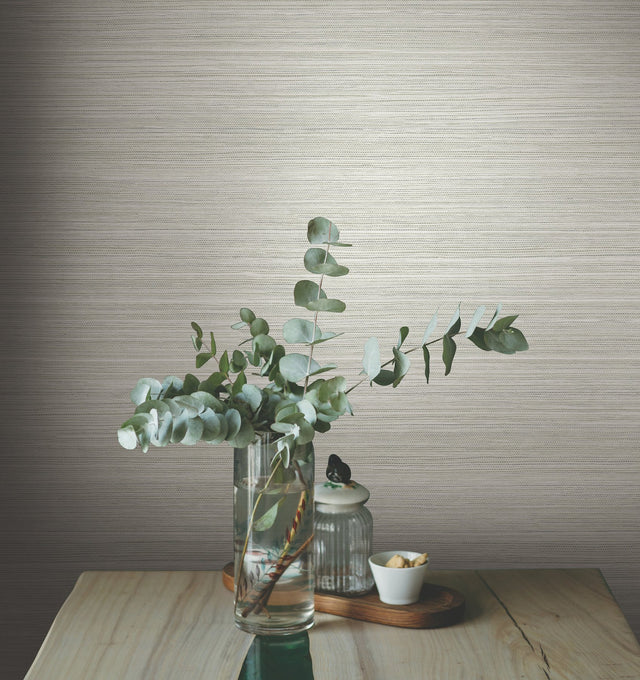 Fountain Grass Sand Faux Grasscloth Textured Wallpaper - York GO8306