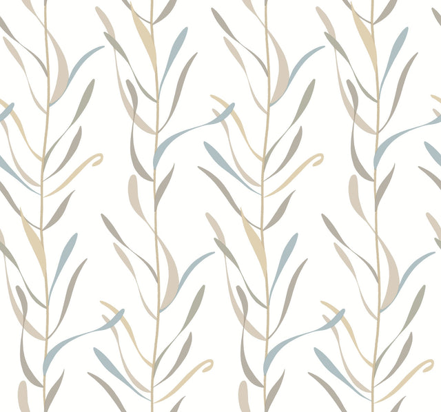 Chloe Vine River Rock Wallpaper with Striped Botanical Vine Pattern - York GO8322