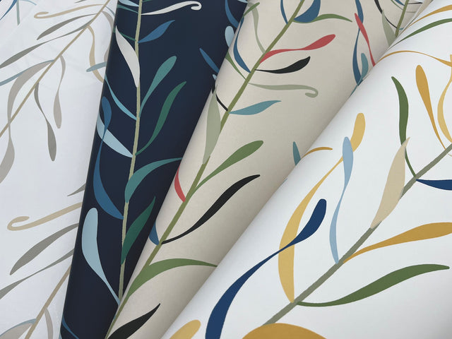 Chloe Vine Indigo Wallpaper with Botanical Vine Motif - York GO8324