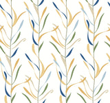 Chloe Vine Ochre Wallpaper with Striped Botanical Vine Motif - York GO8325