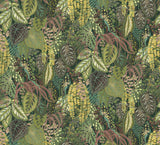Greenery Jade Tropical Botanical Multi Green & Black Wall Mural - York GO8331M