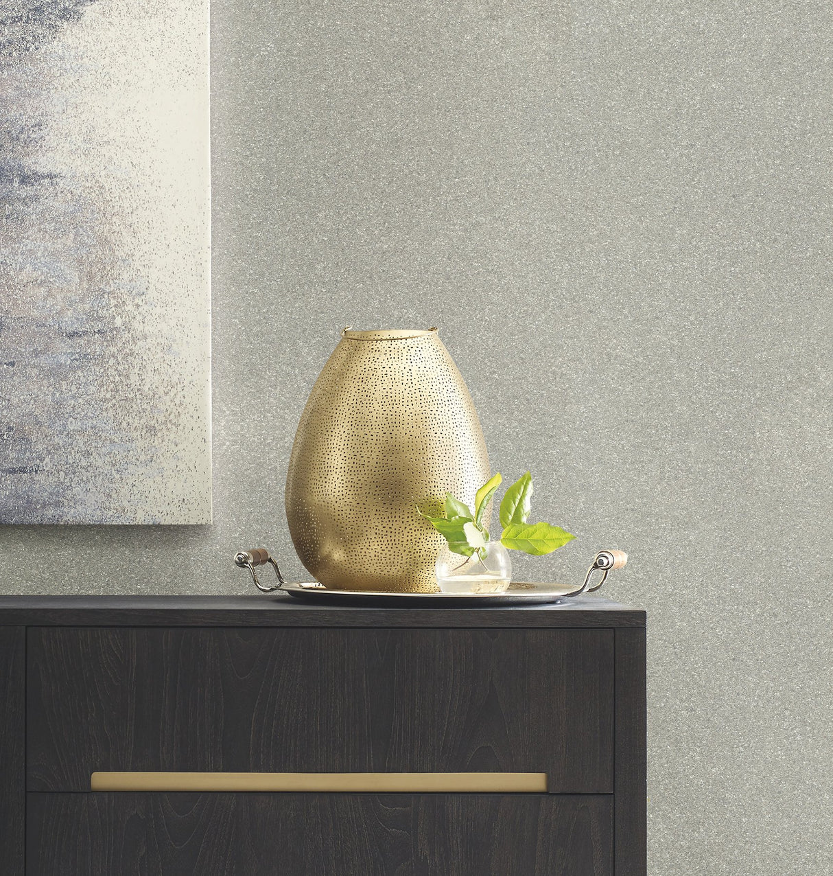 Terra Mica Silver Wallpaper with Metallic Raised Prints Texture - York GR1013