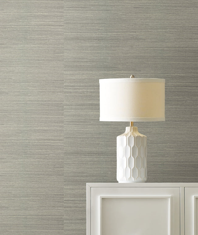 Maguey Sisal Charcoal Wallpaper with Traditional Grasscloth Texture - York GR1044NWFD